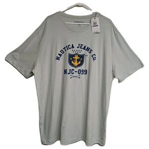 NWT Nautica Jeans Co. Shirt Men XXL Crew Neck 100% Cotton NJC Light Gray Tee NEW